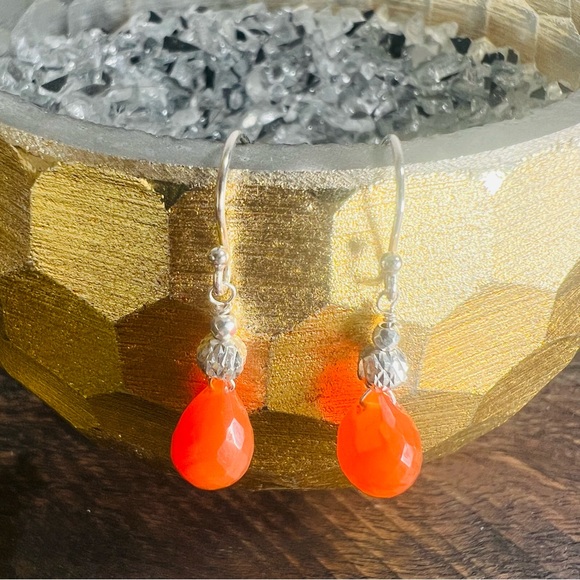 Carnelian Teardrop Earrings - Picture 8 of 11